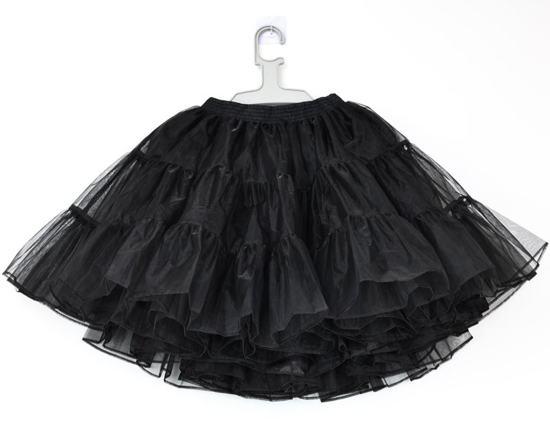 Shimaly Women's Short Length Petticoat Above Knee Underskirt Half Slip Crinoline (S-M, Black) - Image 2